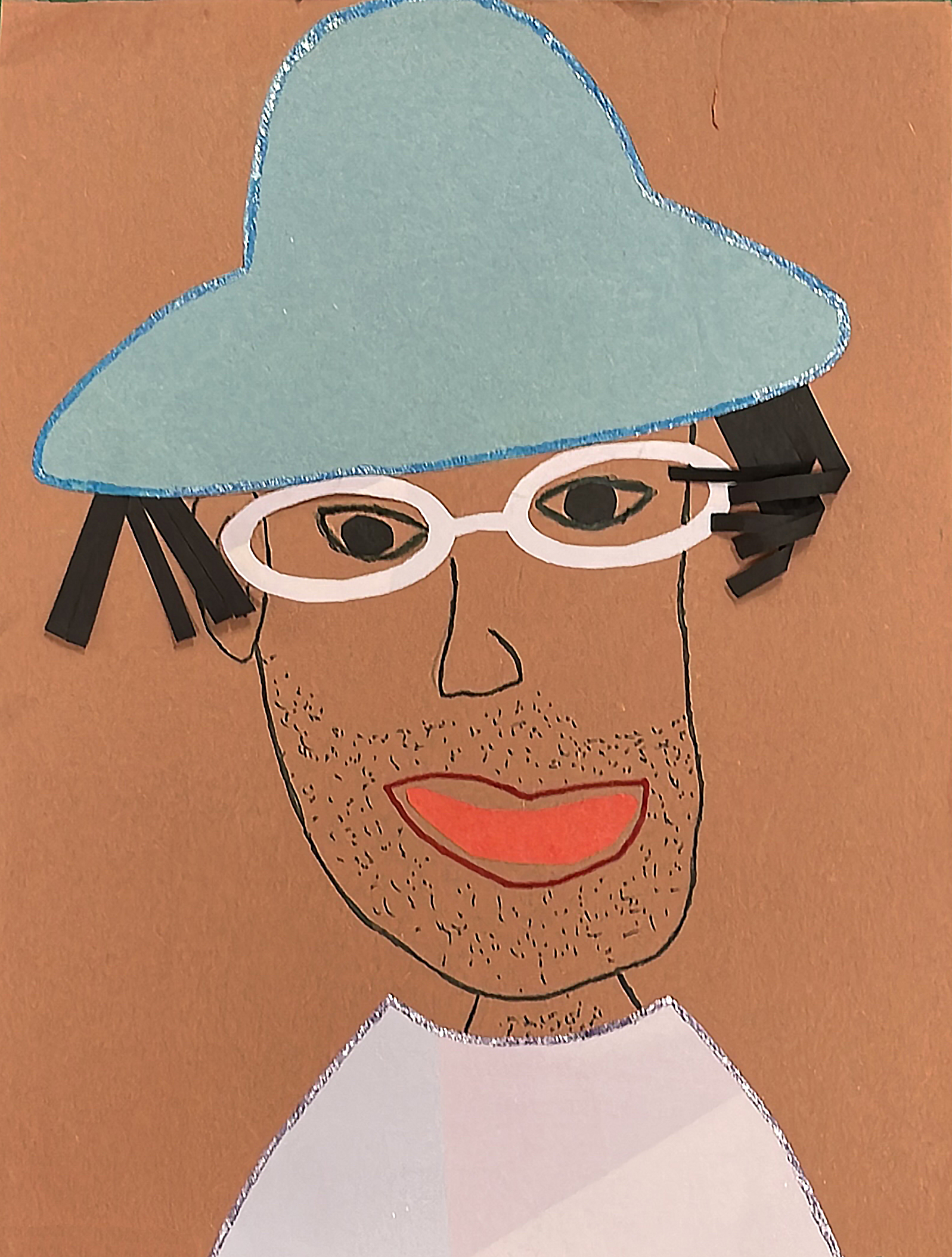 Portrait de Romeo Gongora par Ana Gongora, collage, 92 × 65 cm, 2021
